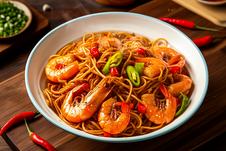 Spicy StirFried Noodles with Shrimp and Chili 6bbc8799