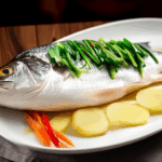 Steamed Whole Sea Bass with Ginger and Scallion